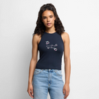 Cropped Frauen Organic Tank Top - Navy