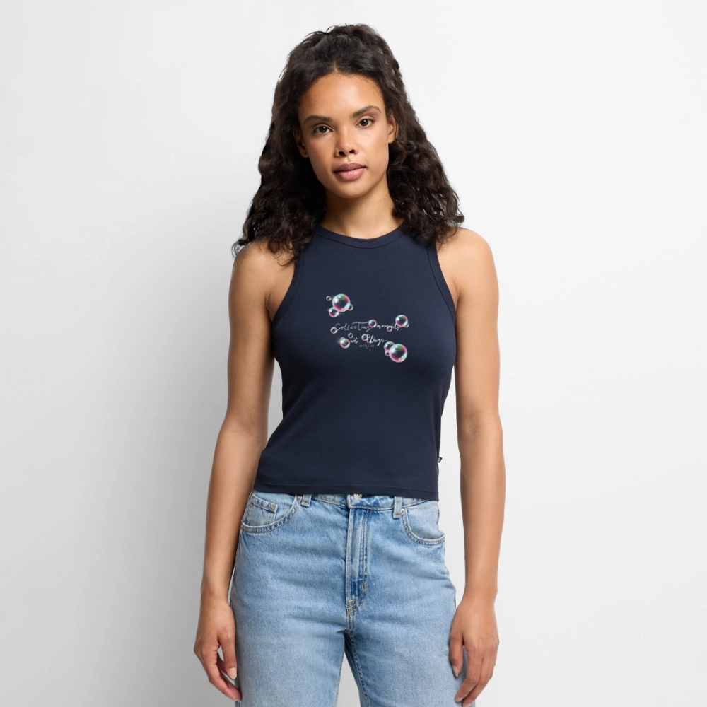 Cropped Frauen Organic Tank Top - Navy