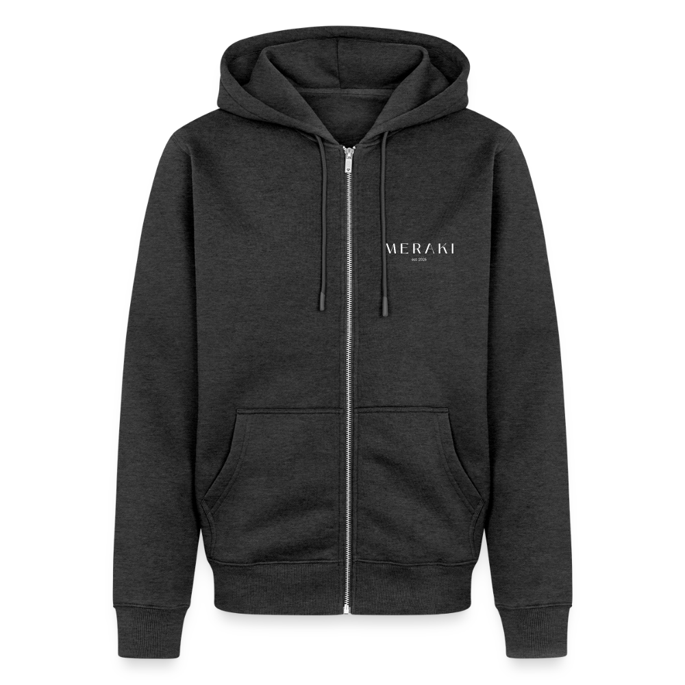Männer Premium Kapuzenjacke - Anthrazit meliert