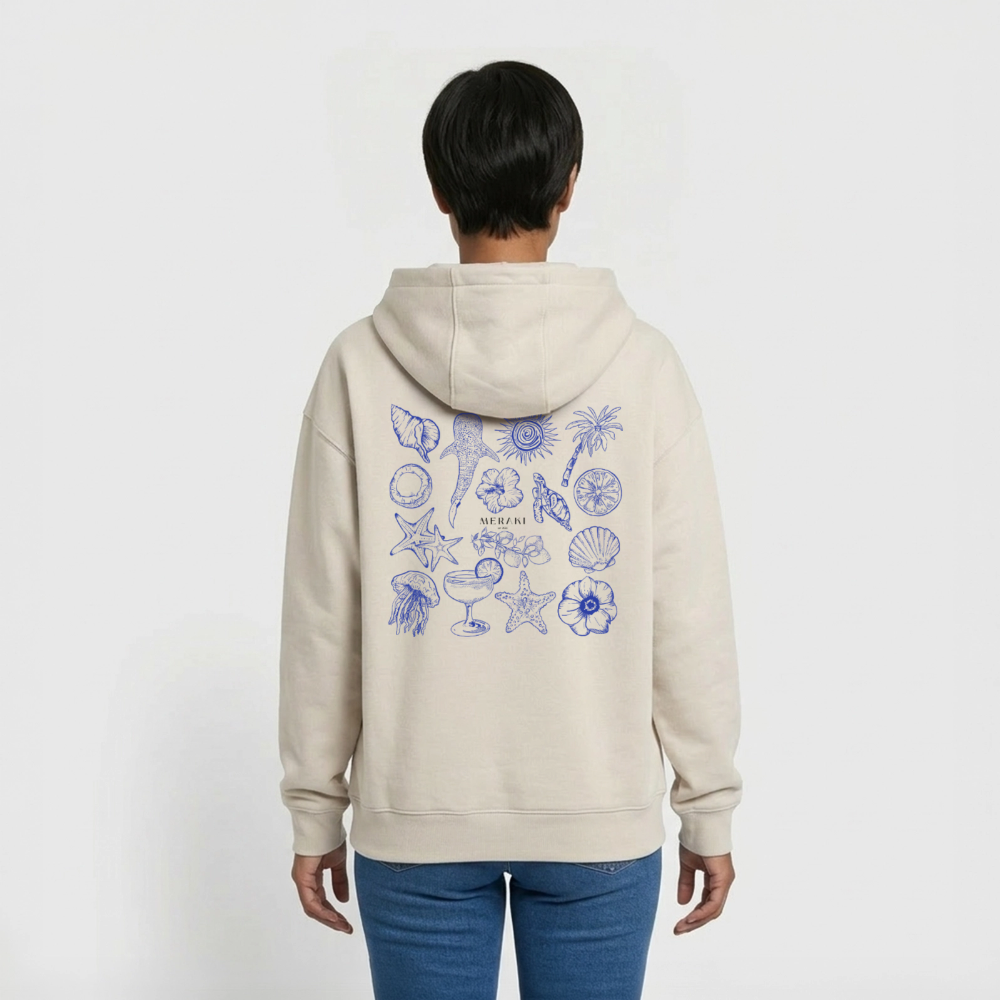 Oversized Heavyweight Hoodie - Sommergefühle - Beige