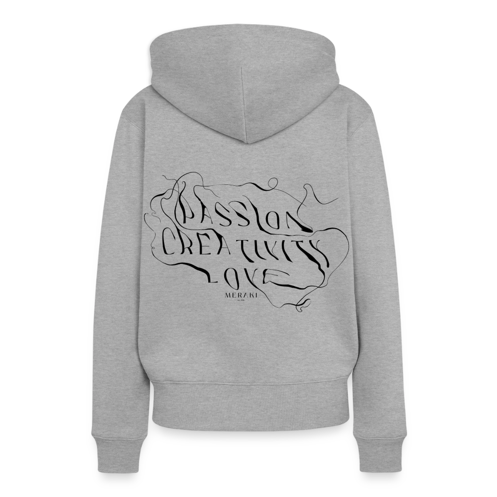 Frauen Premium Hoodie - Grau meliert