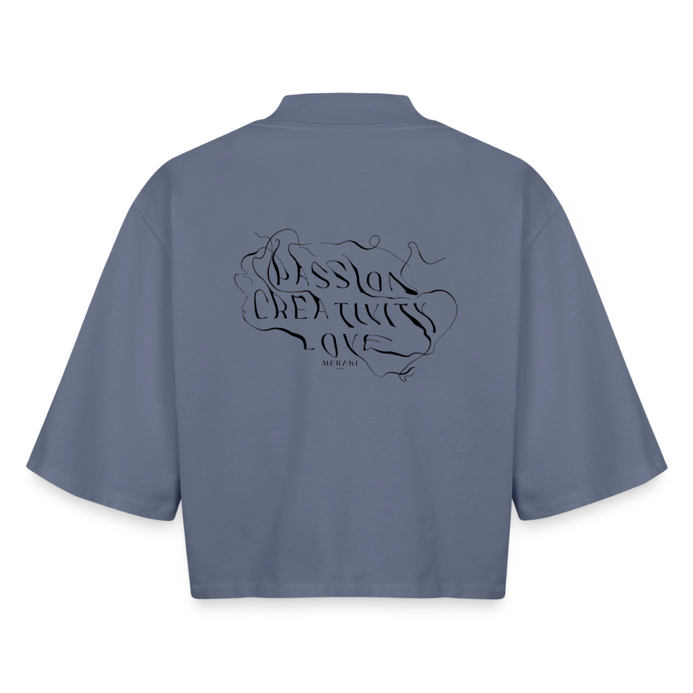 Boxy Frauen Recyceltes 1/2 Sleeved T-Shirt by Stanley/Stella - Blaugrau