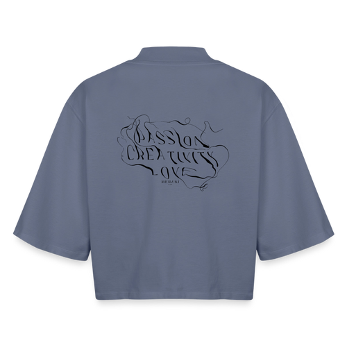 Boxy Frauen Recyceltes 1/2 Sleeved T-Shirt by Stanley/Stella - Blaugrau