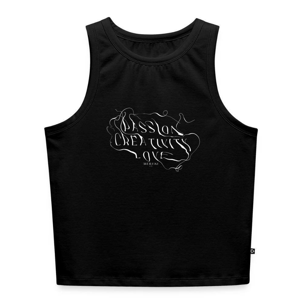 Cropped Frauen Organic Tank Top - Schwarz