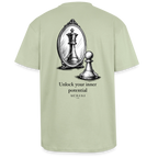 Oversized Heavyweight T-Shirt - CHESS - Leichtes Salbeigrün 