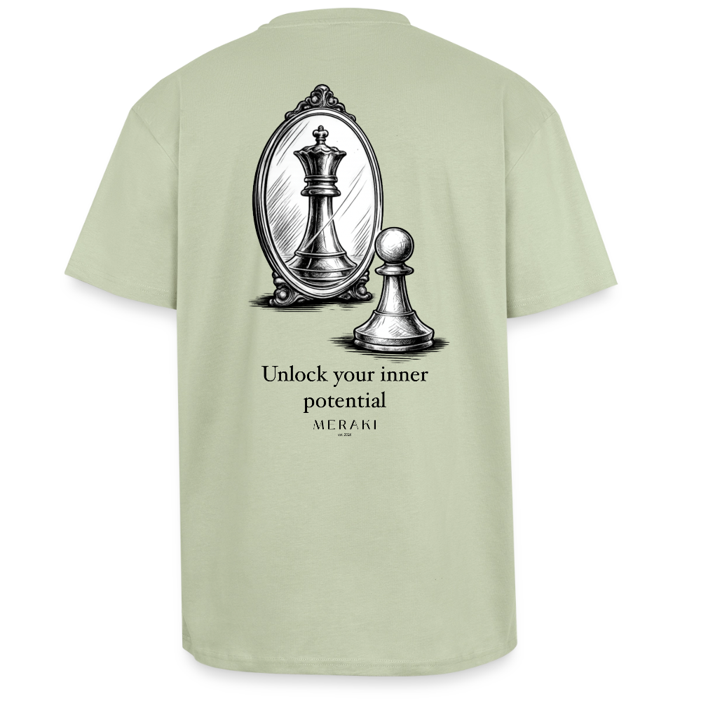 Oversized Heavyweight T-Shirt - CHESS - Leichtes Salbeigrün 