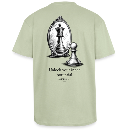 Oversized Heavyweight T-Shirt - CHESS - Leichtes Salbeigrün 