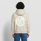 Oversized Heavyweight Hoodie - TAKE THE RISK - Beige