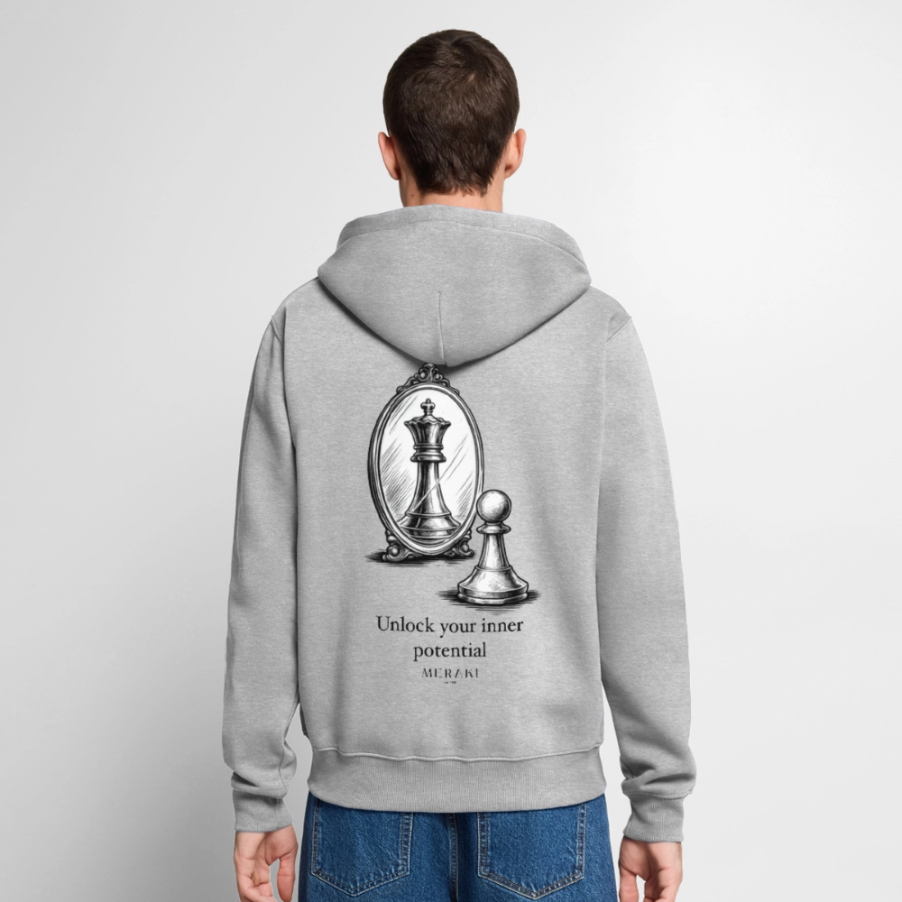 Männer Premium Kapuzenjacke - Grau meliert