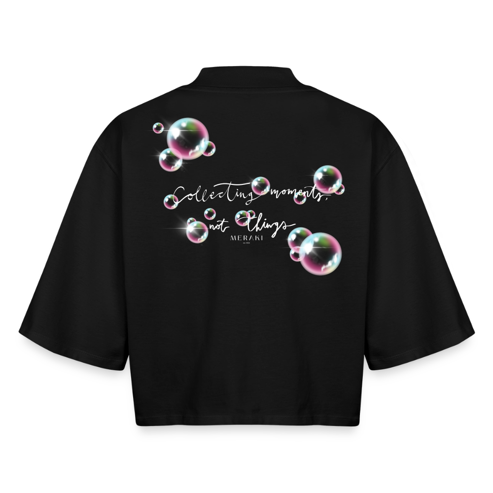 Boxy Frauen Recyceltes 1/2 Sleeved T-Shirt by Stanley/Stella - Schwarz