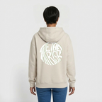 Oversized Heavyweight Hoodie - TAKE THE RISK - Beige