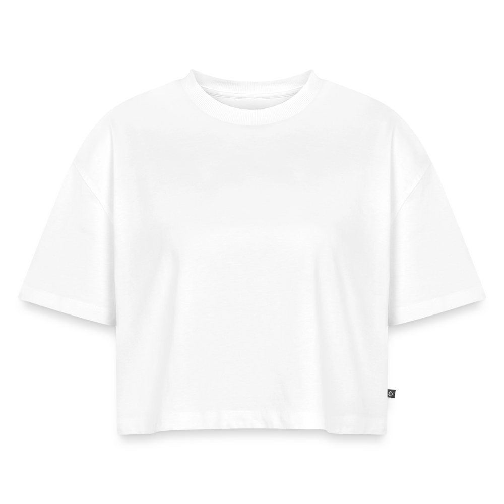 Frauen Premium Oversized Bio Cropped T-Shirt - Weiß