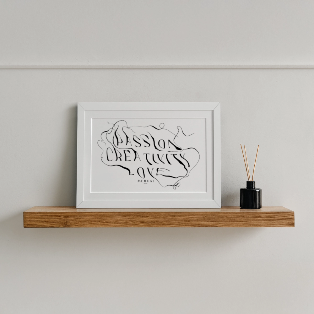 Gerahmtes Poster (37 × 27 cm) - Weiß