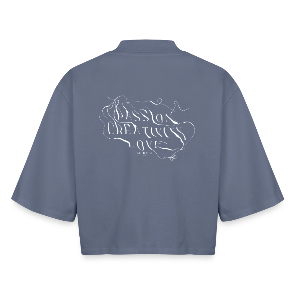 Boxy Frauen Recyceltes 1/2 Sleeved T-Shirt by Stanley/Stella - Blaugrau