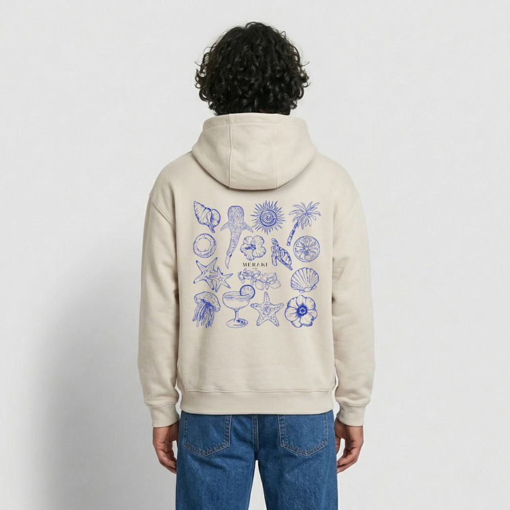 Oversized Heavyweight Hoodie - Sommergefühle - Beige