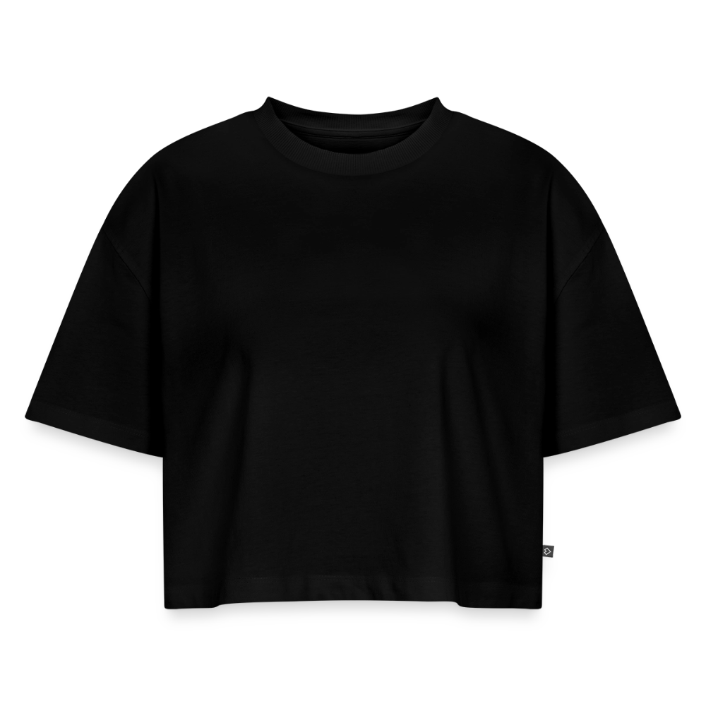 Frauen Premium Oversized Bio Cropped T-Shirt - Schwarz