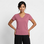 Frauen Bio-T-Shirt mit V-Ausschnitt von Stanley & Stella - Mauve
