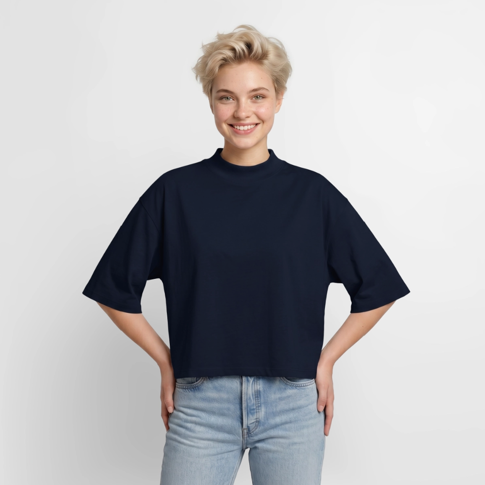 Boxy Frauen Recyceltes 1/2 Sleeved T-Shirt by Stanley/Stella - Navy