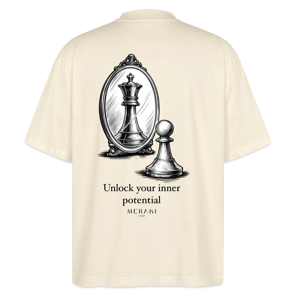 Oversized Bio T-Shirt - Chess - Natur