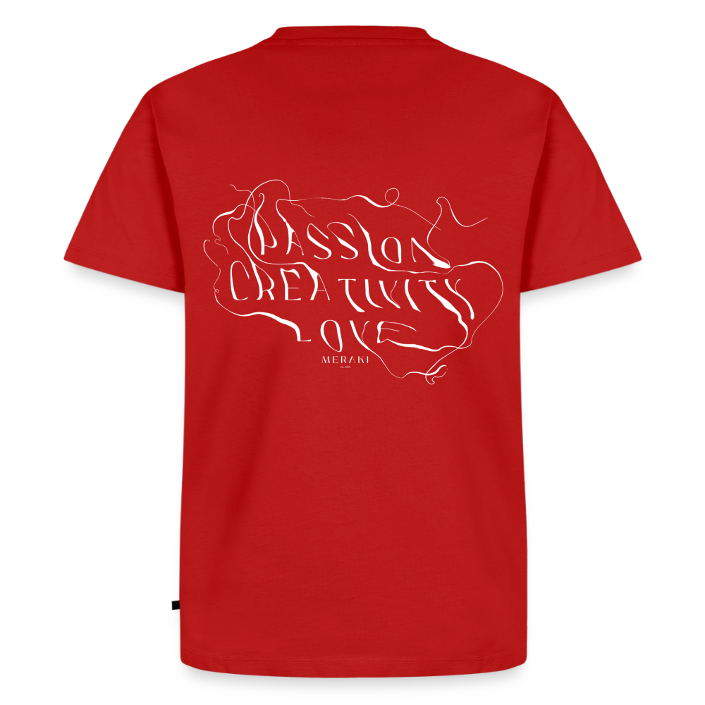 Männer Premium T-Shirt - PASSION, CREATIVITY, LOVE - Rot