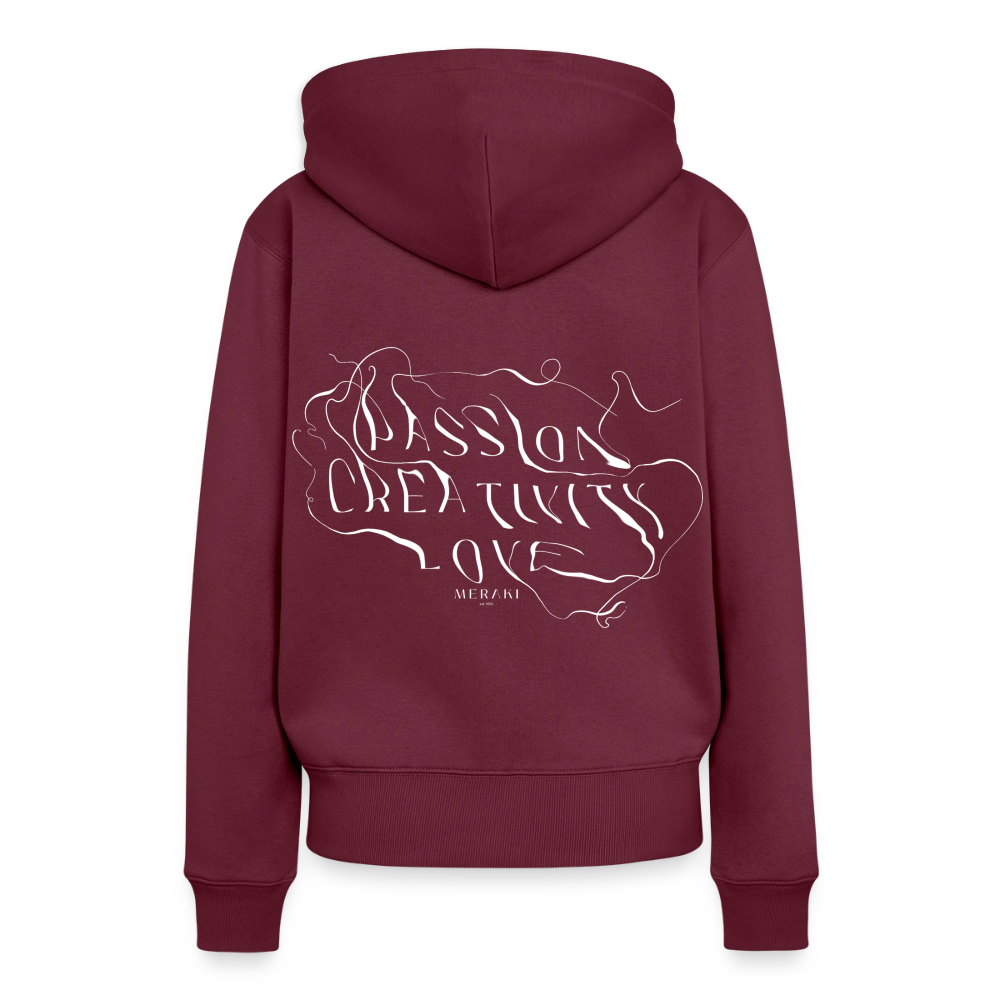 Frauen Premium Hoodie - Burgunderrot