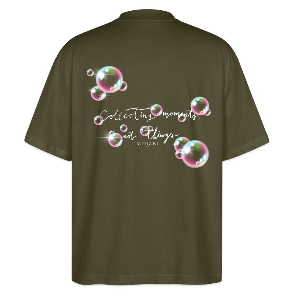 Oversized Bio T-Shirt - Seifenblasen - Khaki