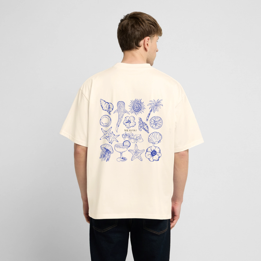 Oversized Heavyweight T-Shirt - Sommergefühle - Creme