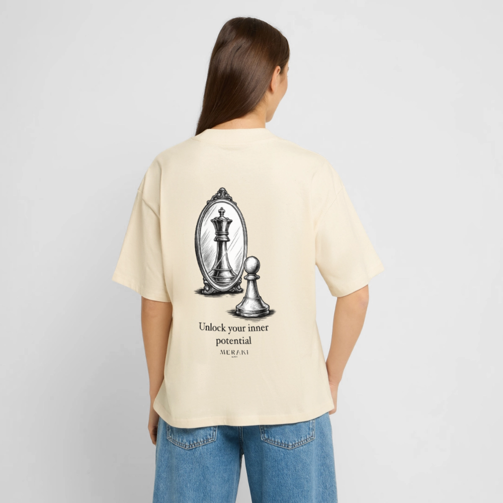 Oversized Bio T-Shirt - Chess - Natur
