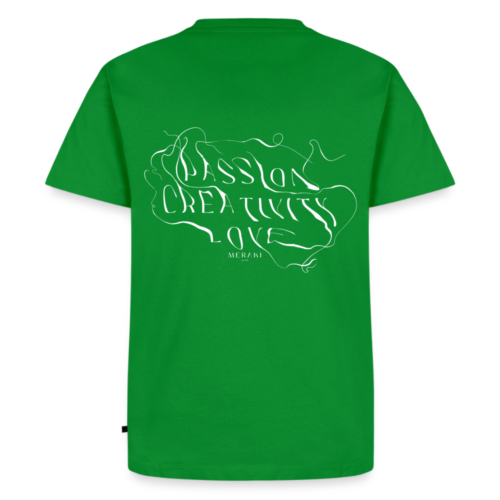 Männer Premium T-Shirt - PASSION, CREATIVITY, LOVE - Grün