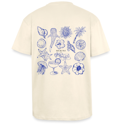 Oversized Heavyweight T-Shirt - Sommergefühle - Creme