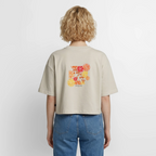 Frauen Premium Oversized Bio Cropped T-Shirt - Beige