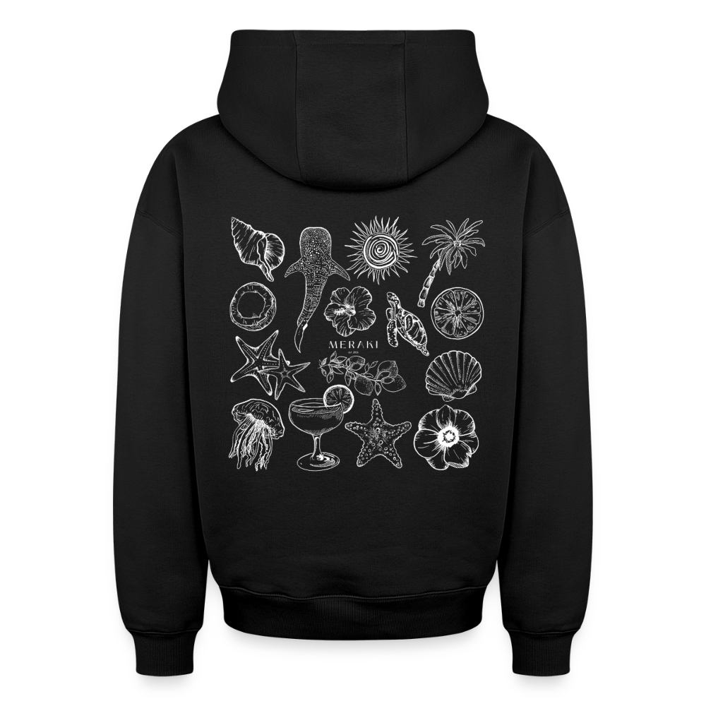 Oversized Heavyweight Hoodie - Sommergefühle - Schwarz