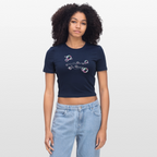 Frauen Cropped T-Shirt - Light Navy