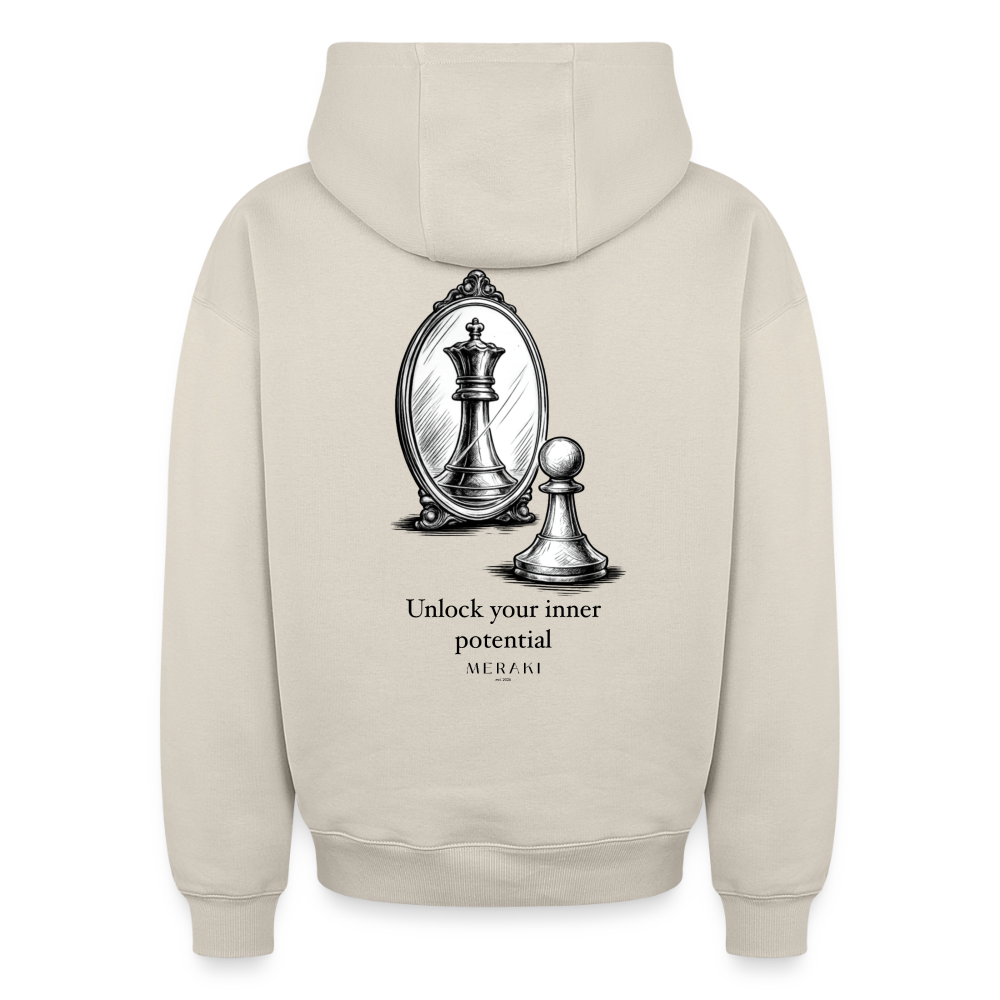 Oversized Heavyweight Hoodie - CHESS - Beige