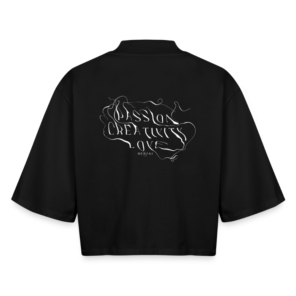 Boxy Frauen Recyceltes 1/2 Sleeved T-Shirt by Stanley/Stella - Schwarz