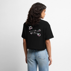 Frauen Premium Oversized Bio Cropped T-Shirt - Schwarz