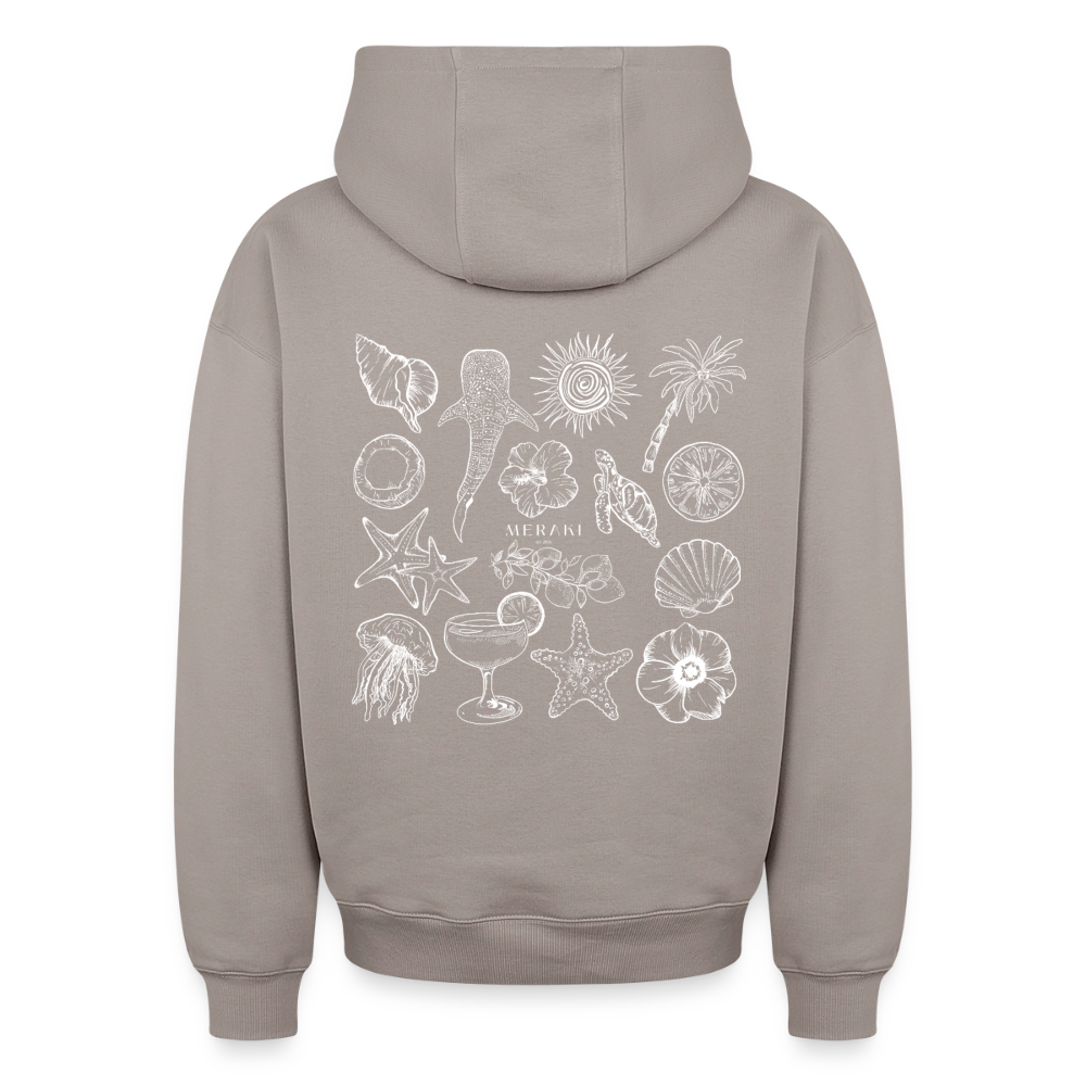 Oversized Heavyweight Hoodie - Sommergefühle - Taupe