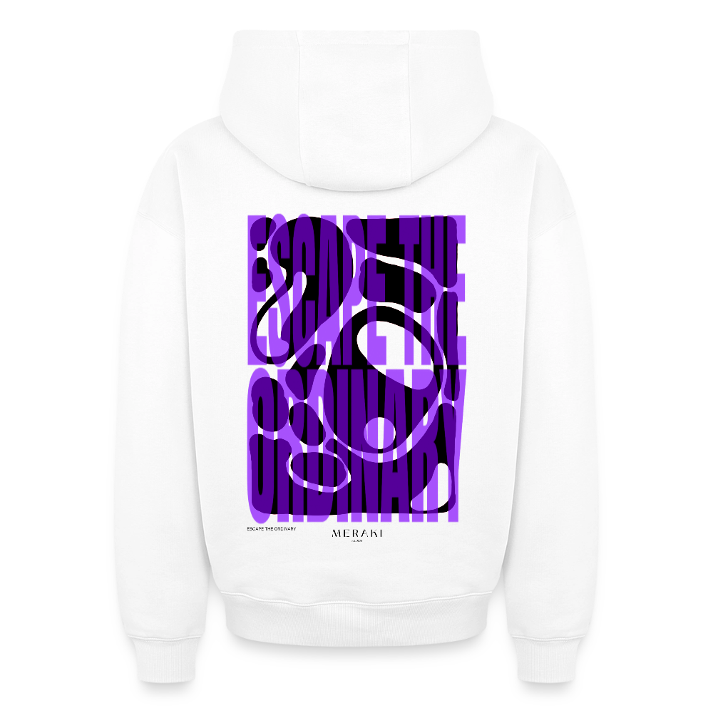 Oversized Heavyweight Hoodie - ESCAPE THE ORDINARY - Weiß