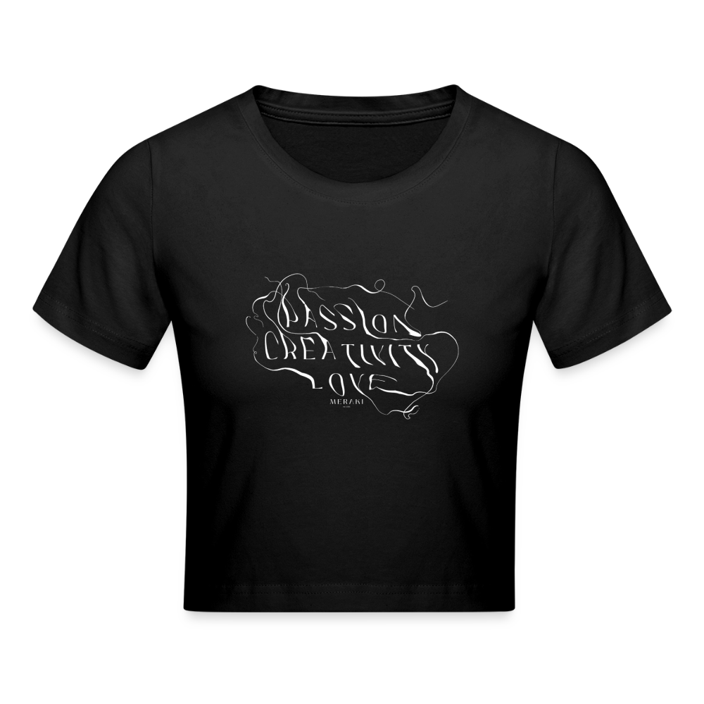 Frauen Cropped T-Shirt - Schwarz