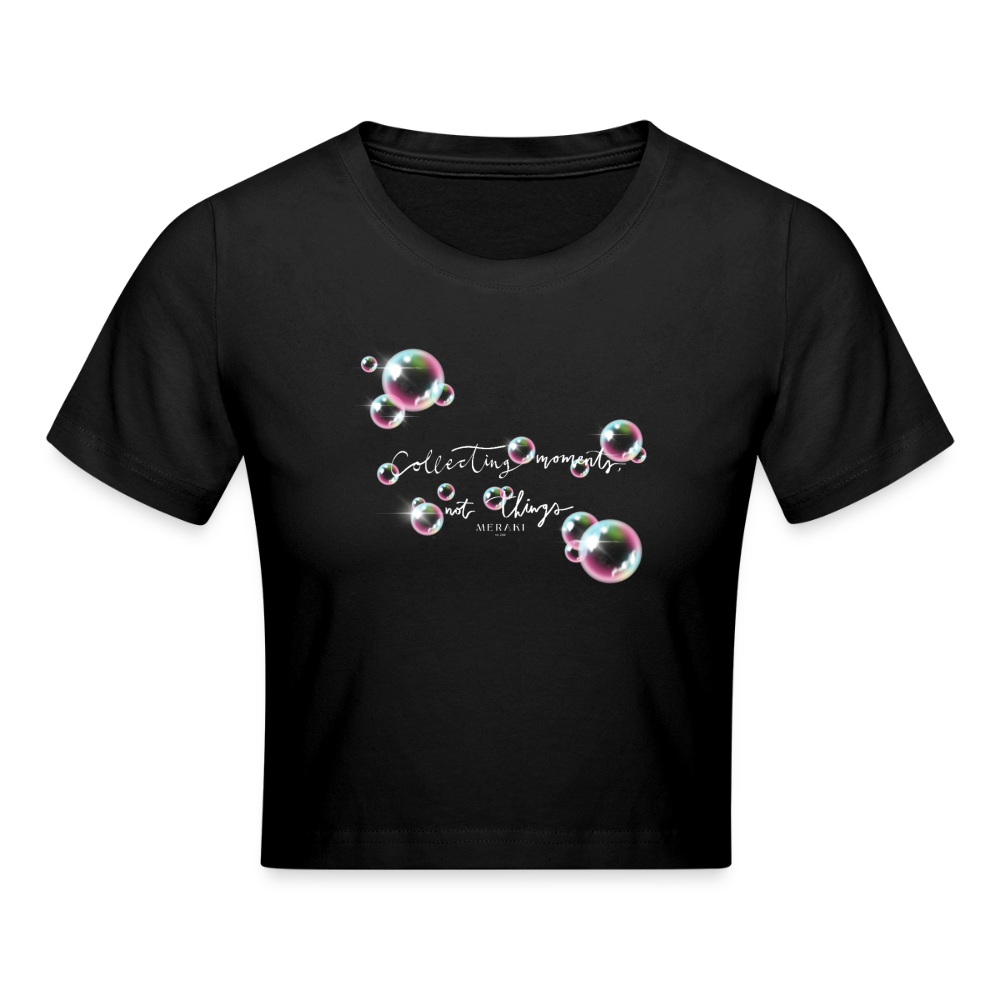 Frauen Cropped T-Shirt - Schwarz