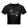 Frauen Cropped T-Shirt - Schwarz