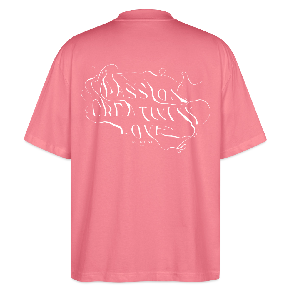 Stanley/Stella Oversized Unisex Organic T-shirt Blaster 2.0 - PASSION, CREATIVITY, LOVE - pink joy 