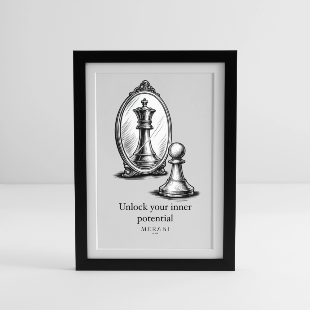 Gerahmtes Poster (27 × 37 cm) - Schwarz