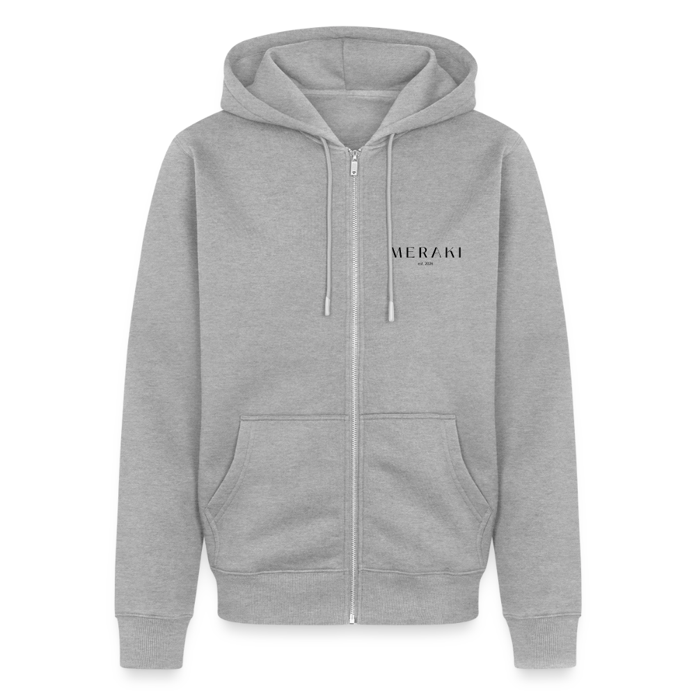 Männer Premium Kapuzenjacke - Grau meliert