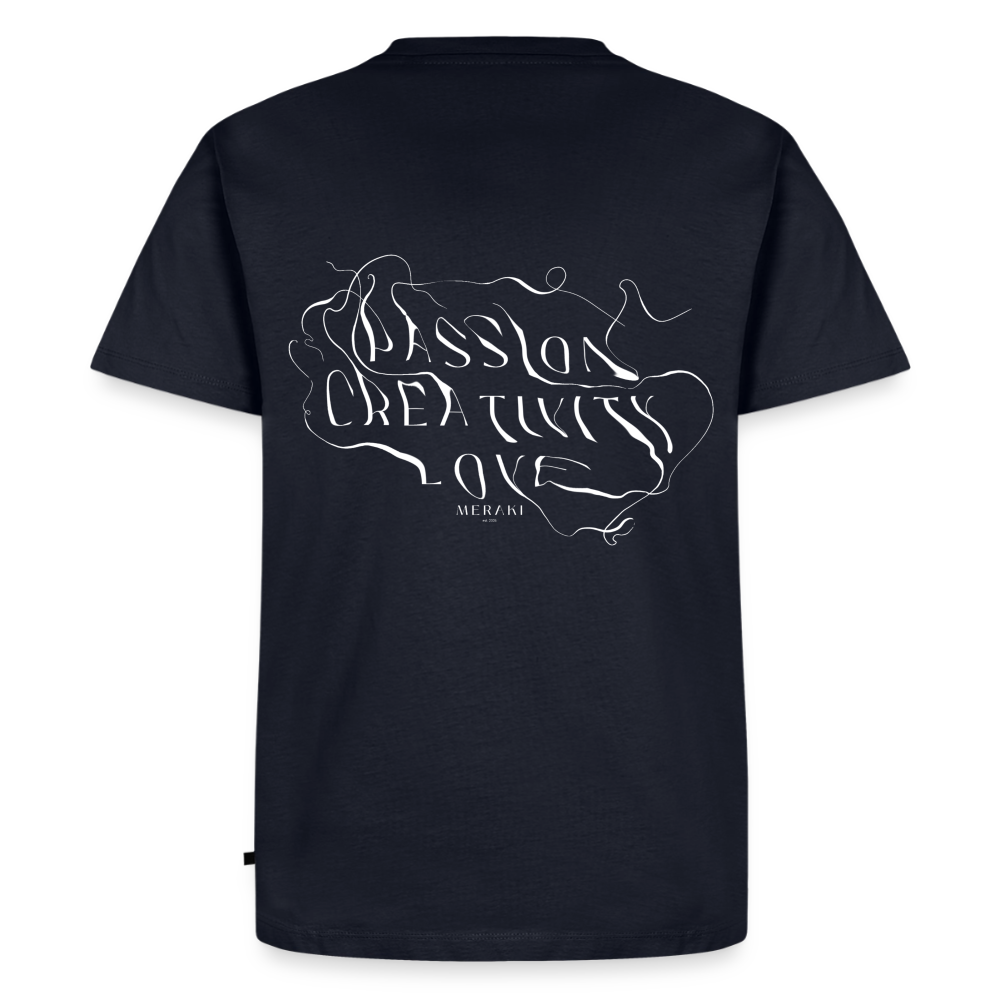 Männer Premium T-Shirt - PASSION, CREATIVITY, LOVE - Navy