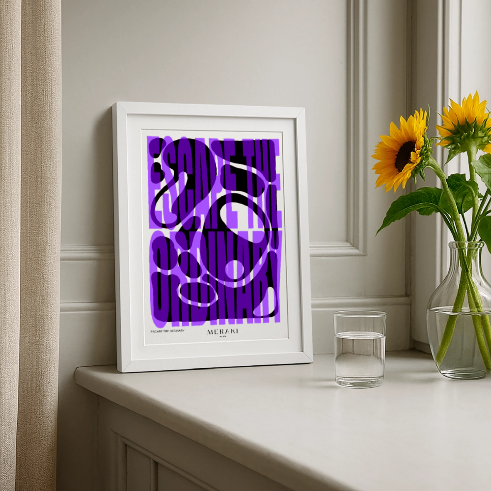 Gerahmtes Poster (27 × 37 cm) - Weiß