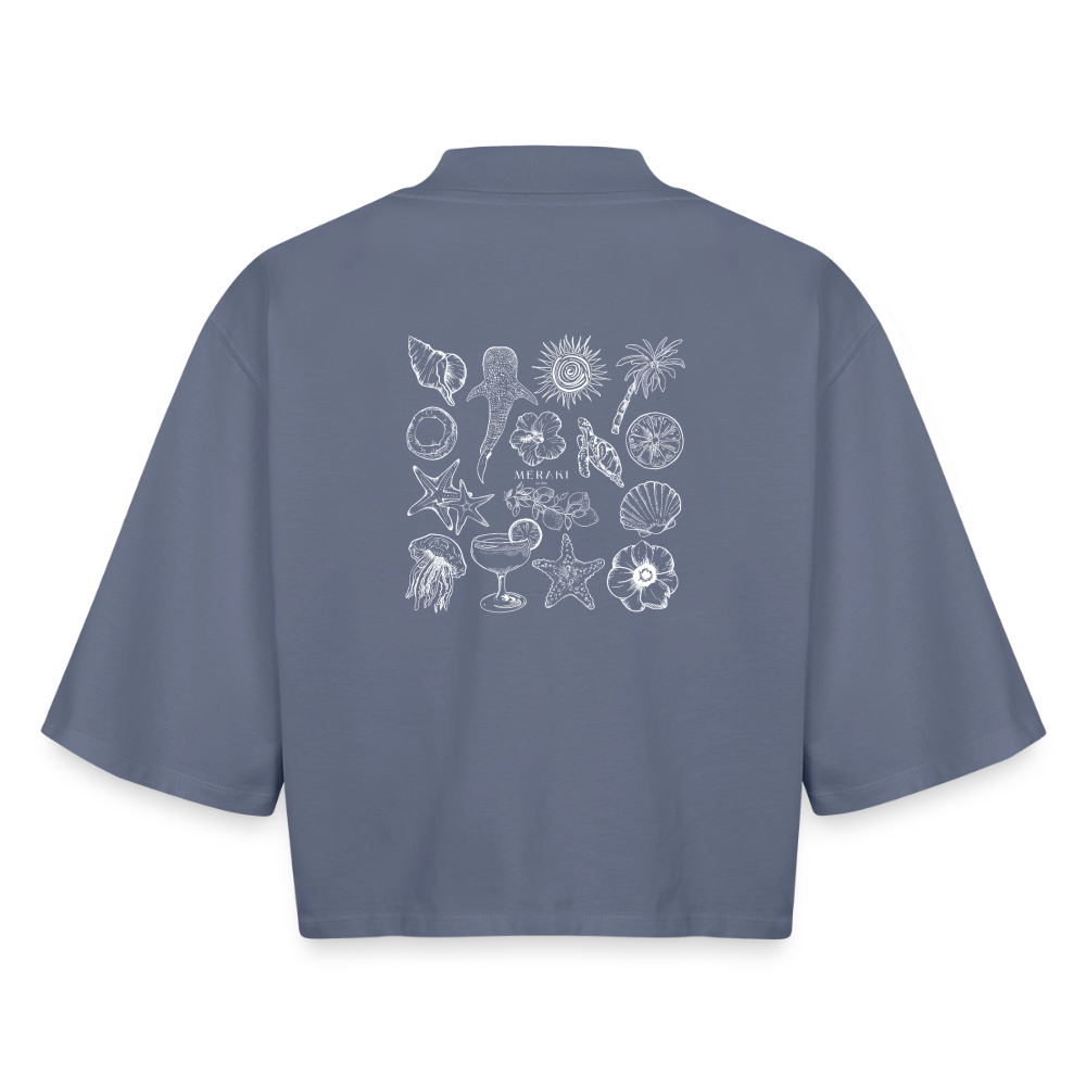 Boxy Frauen Recyceltes 1/2 Sleeved T-Shirt by Stanley/Stella - Blaugrau