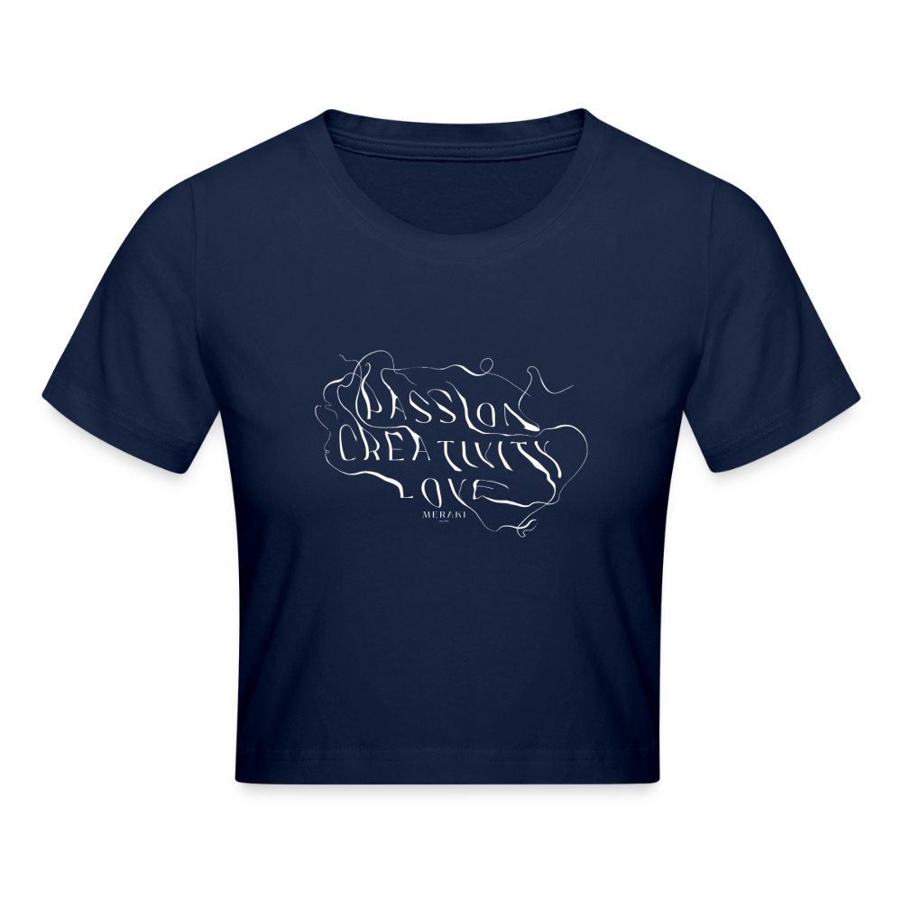 Frauen Cropped T-Shirt - Light Navy
