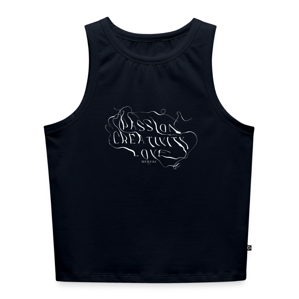 Cropped Frauen Organic Tank Top - Navy
