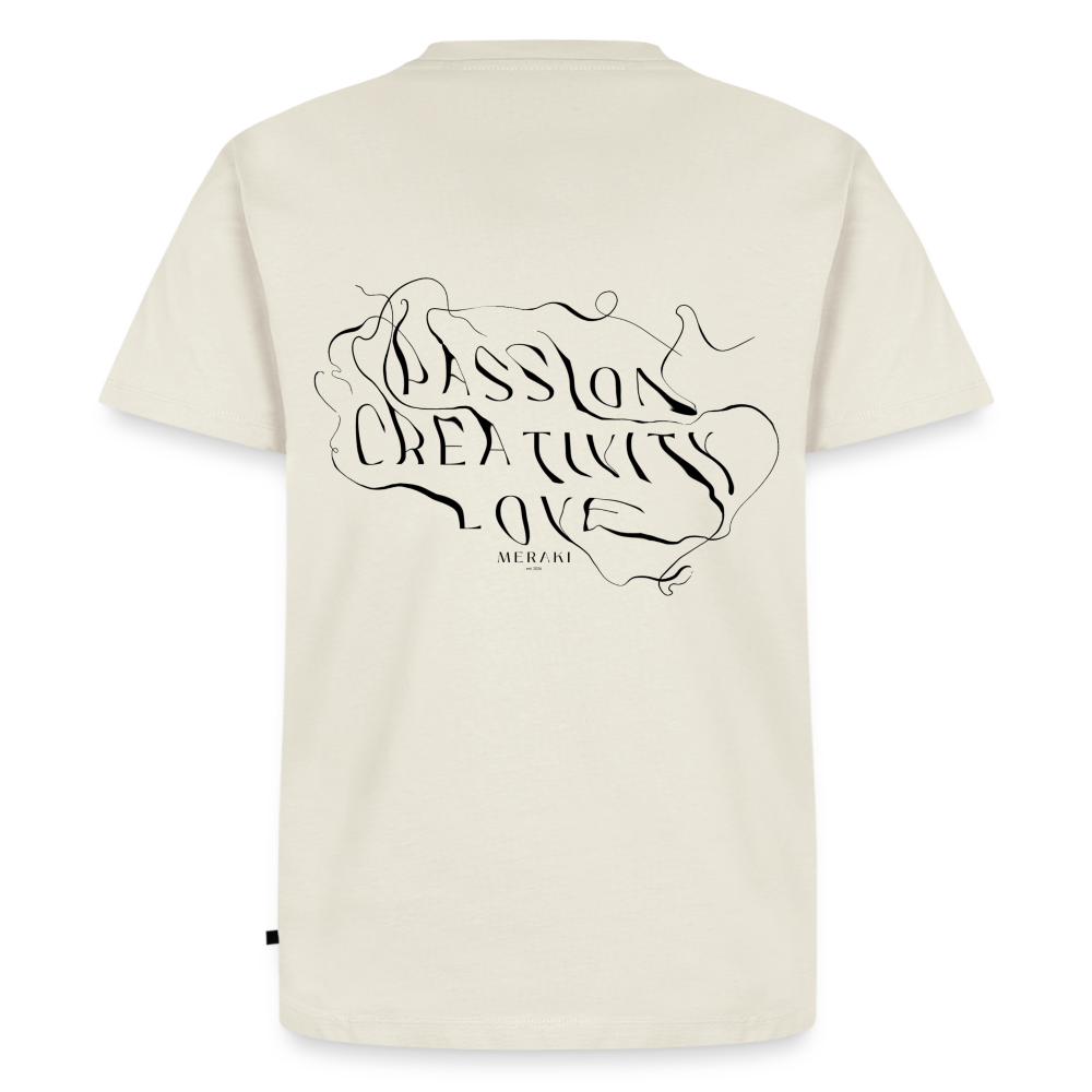 Männer Premium T-Shirt - PASSION, CREATIVITY, LOVE - Naturweiß